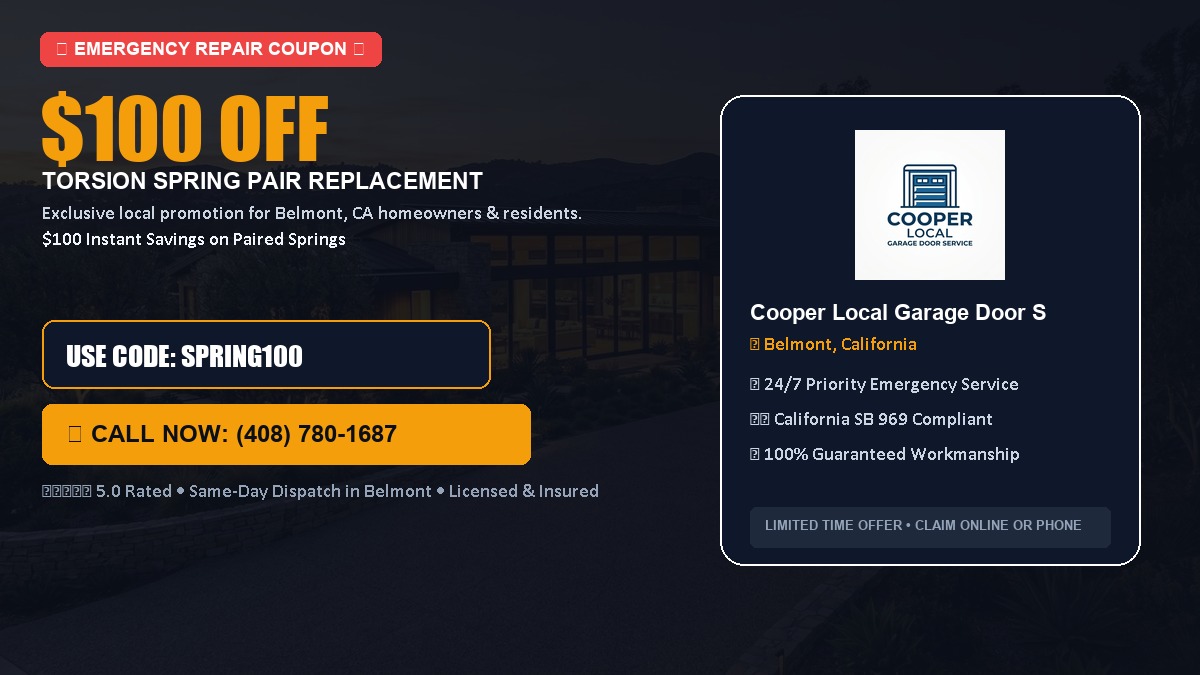 $100 OFF Heavy-Duty Torsion Spring Pair Replacement in Belmont, CA